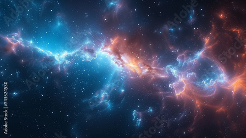 Cosmic Gradient: Transition of Colors from Dark Navy to Light Blue with White Specks Mimicking Star-Filled Night Sky