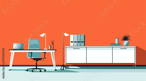 Abstract sleek and stylish office furniture. simple Vector art