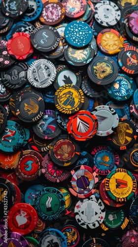 A collage of casino chips each one representing a unique story