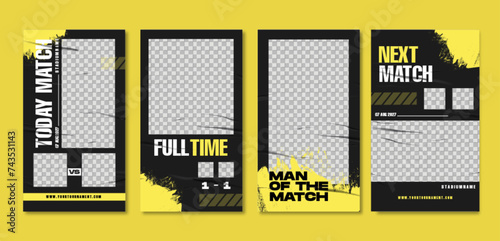 Sport story post template , Football Match day , Full time , Next match Best player