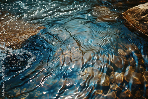 Water splash in the forest. Water is the source of life. A slide background for showcasing the importance of water. Background image. Created with Generative AI technology.