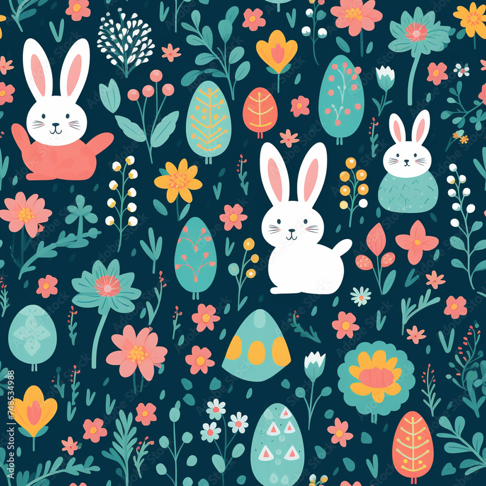 Seamless pattern. Colorful Easter eggs Seamless pattern. Colorful Easter eggs