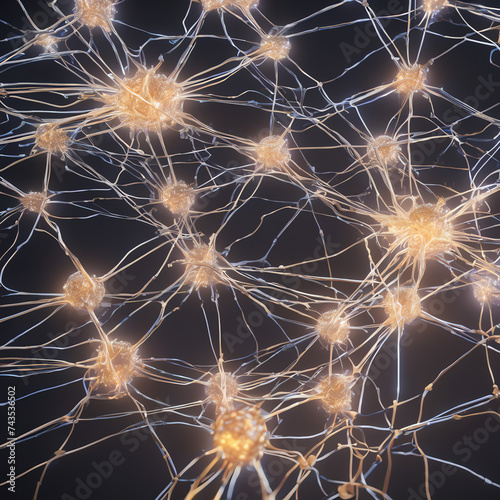einzelne Neuronen und Synapsen mit ihren Verbindungen