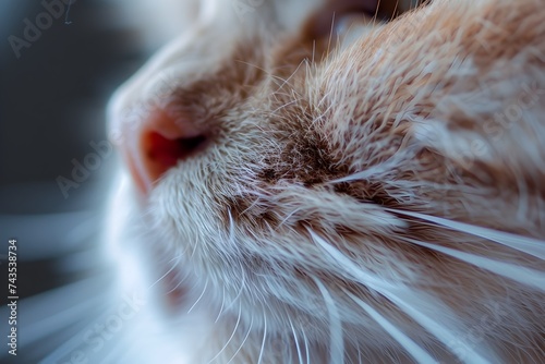 Close-up of an Orange Cats Face with Whiskers photo