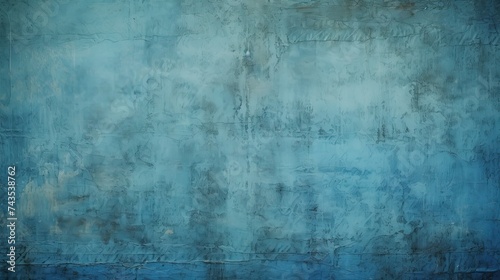 Blue Grunge Background. Old Vintage Paper Texture with Abstract Design and Grunge Colours. © Serhii