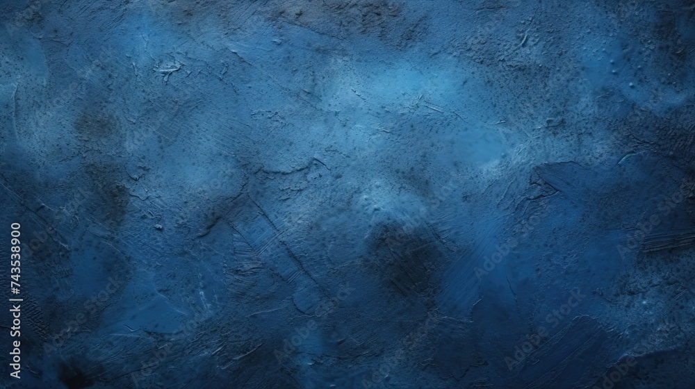 Dark Blue Texture Background with Center Light Spot. Abstract Blue Grey Cement or Concrete Wall
