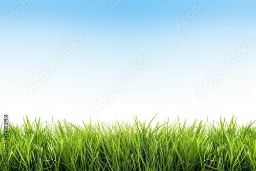 Fresh Green Grass Lawn. Isolated on White Background for Landscaping, Nature or Summer Concepts: