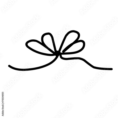hand drawn simple line bow ribbon