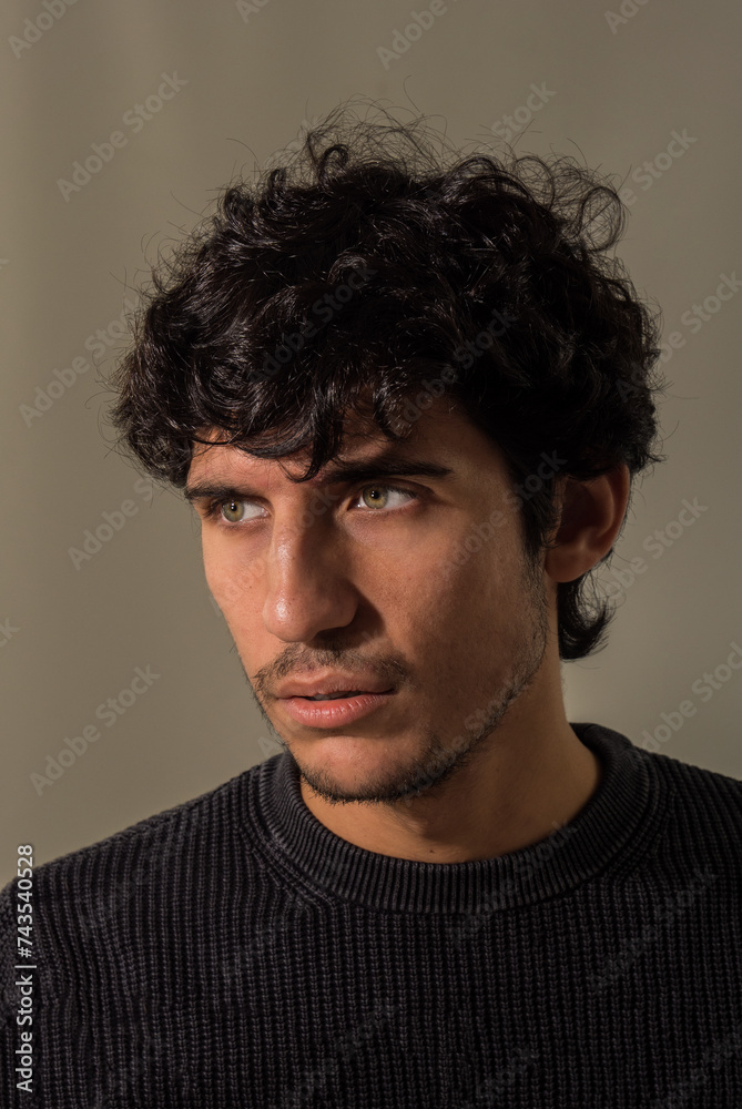 Fototapeta premium A Captivating Glimpse of a Person in a Stylish Black Shirt