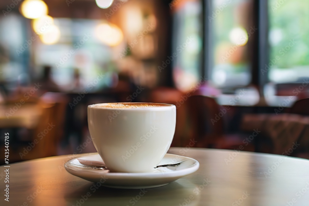 Coffee Cup on table Cafe shop Interior Blur people. Coffee Cup on table Cafe shop Interior Blur people.