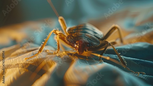 Bedbug close-up. Generative AI