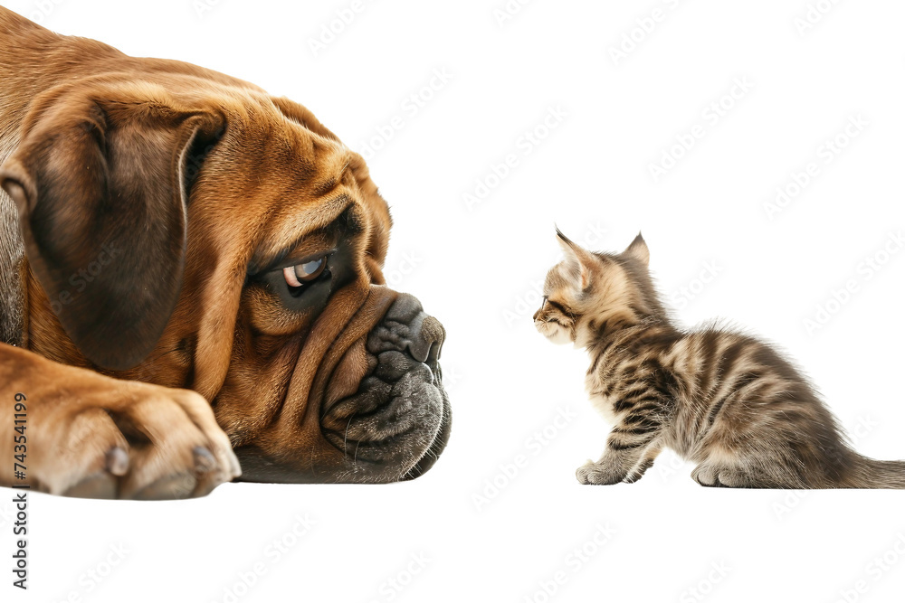 Canine and Feline Comrades on Transparent Background, PNG