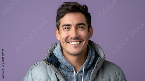 Confident businessman portrait, Happy man standing outdoors during sunny winter day, Portrait of a smiling casual teenage boy, Generative Ai photo
