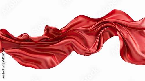 Flying red silk. Generative AI