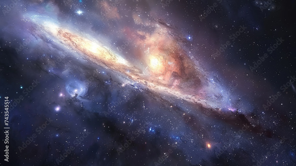 Starry sky panorama. Generative AI Starry sky panorama. Generative AI