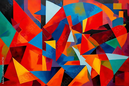 richly colored cubist abstract painting