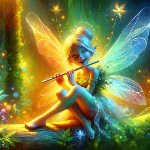 fairy playing a flute
