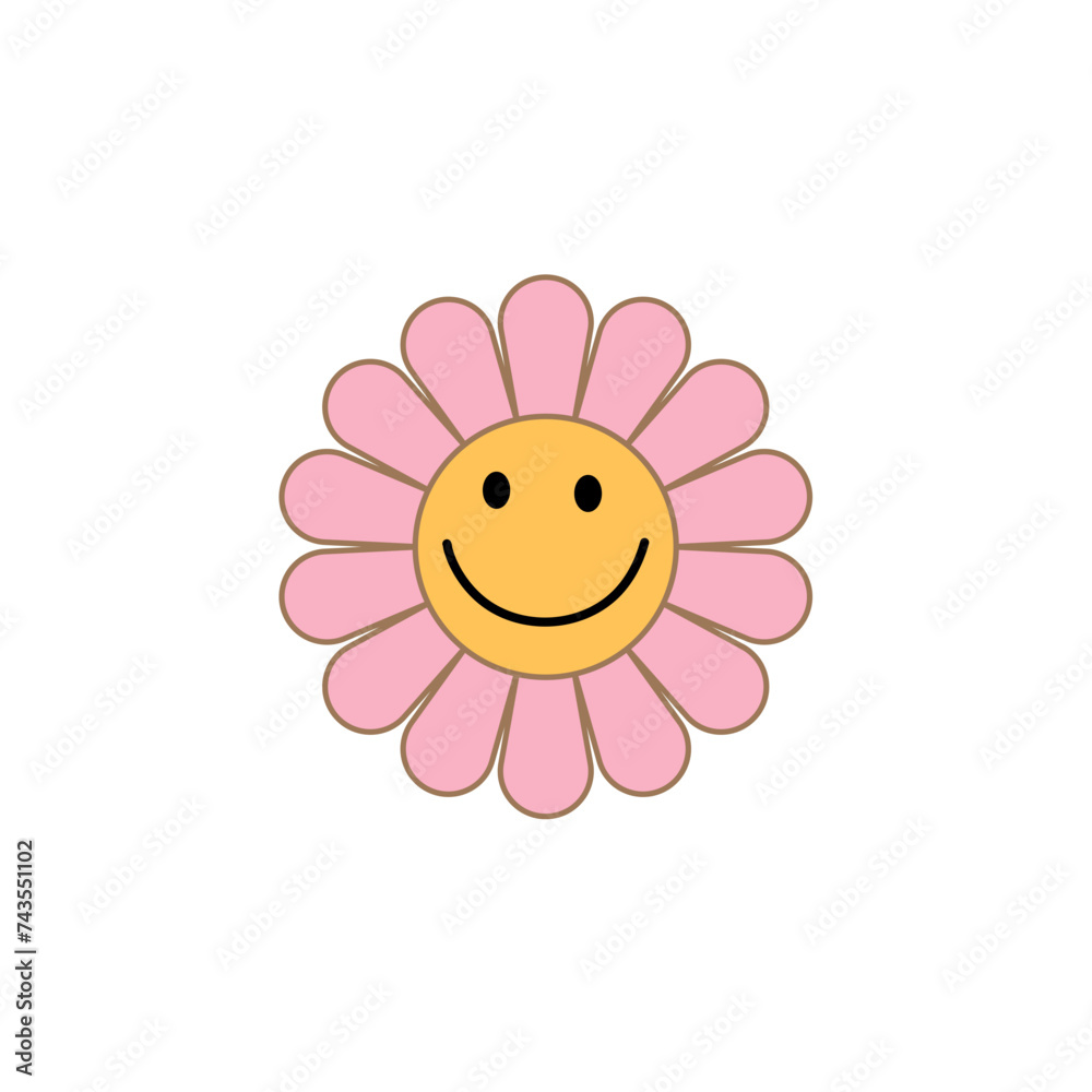 cute flower cartoon character 