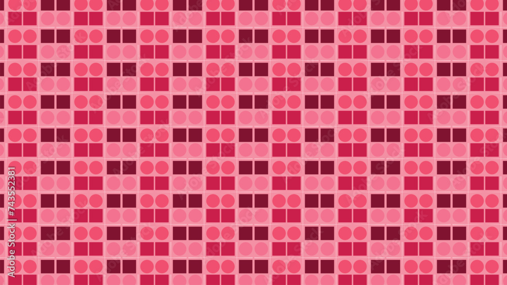 Fototapeta premium Abstract dotted repeated pink color block pattern background.