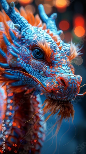 Dragon, symbol of 2024, Chinese dragon, mythical animal of incredible beauty with magical abilities, fire and water © Gizmo