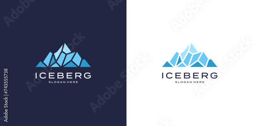 Colorful mountain logo vector template. Abstract geometric iceberg logo design.