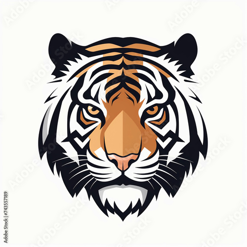flat vector logo of a tiger isolated on white background  © Business Pics