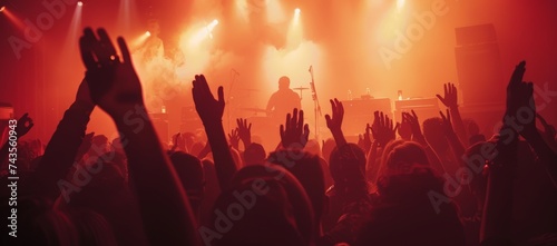 Abstract Background Party Concert Concept. Party people concept. Crowd happy and joyful in club. Celebration