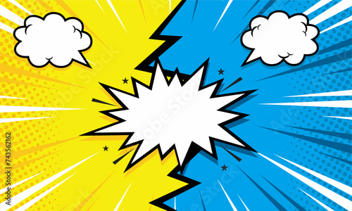 Comic versus battle fight background template