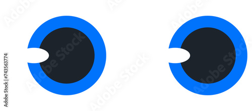 An emoji vector image icon illustration that can express various expressions and emotions. Used for making eyes, eyeballs, eyes, gaze, expression, emotion, animation, and characters. 표정과 감정표현 얼굴 아이콘
