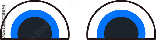 An emoji vector image icon illustration that can express various expressions and emotions. Used for making eyes, eyeballs, eyes, gaze, expression, emotion, animation, and characters. 표정과 감정표현 얼굴 아이콘
