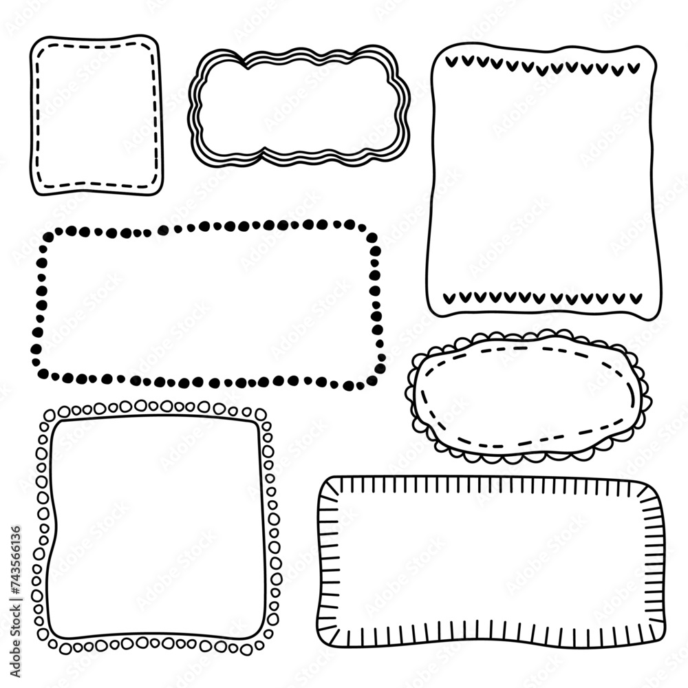Set of hand drawn doodle frame. Vector illustration Set of hand drawn doodle frame. Vector illustration