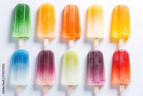 Quartet of Colorful Popsicles - A Chilled Summer Delight Generative AI