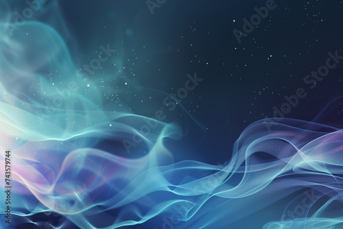 Abstract blue background with smoky waves. A slide background for showcasing digital content. Background image. Created with Generative AI technology.