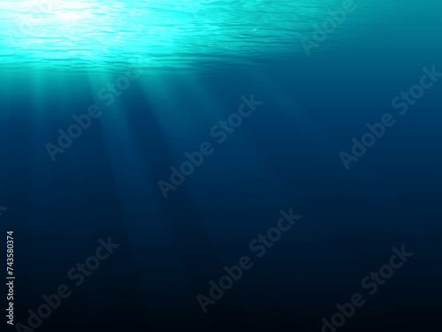 水面から光が差す海の中