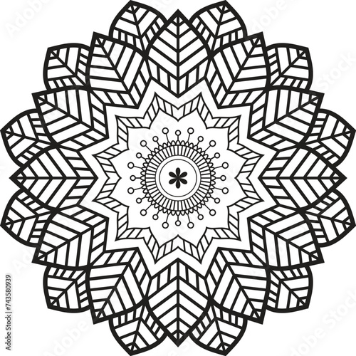 vector mandala background in lineal style
