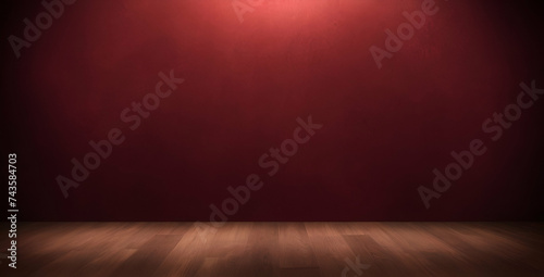 empty room with red wall