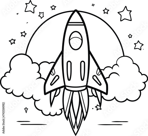 Rocket design. Spaceship start up business start up and shuttle theme Vector illustration