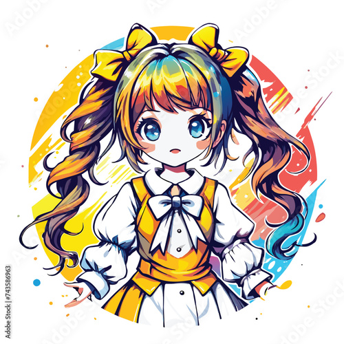 kawaii cute girl vector