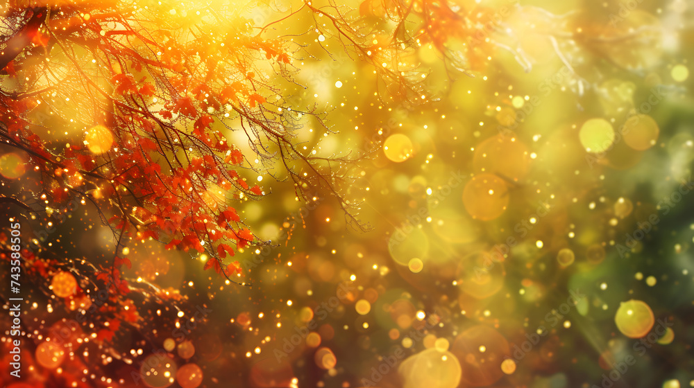 an abstract background that captures the essence of a specific season falling leaves for Gold Paints Autumn’s Essence