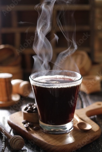 hot coffee on the table