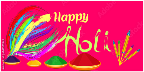 illustration of abstract colorful Happy Holi background

