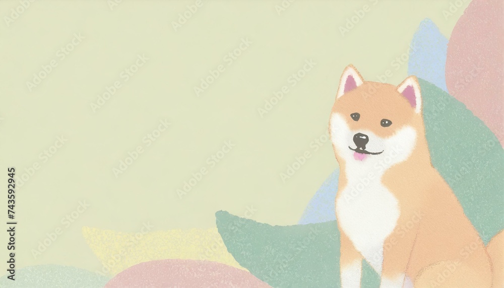 Fototapeta premium 柴犬のイラスト