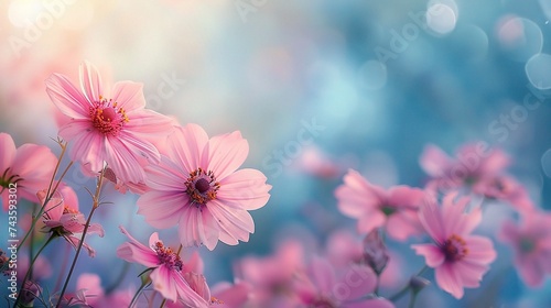 Nature of pink flower in garden using as cover page background natural flora wallpaper or template brochure