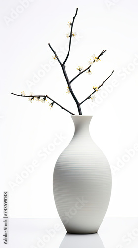 White Vase With Branch