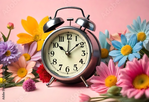 alarm clock with flowers
