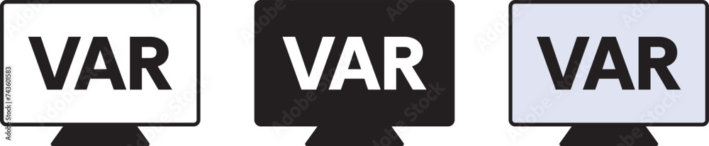 VAR icon Symbol Collection, Lined, Isolated and Colored Style. Vector Illustration VAR icon Symbol Collection, Lined, Isolated and Colored Style. Vector Illustration