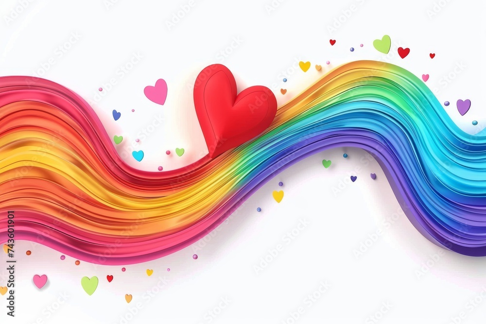 LGBTQ Pride cherishing. Rainbow amethyst colorful guild diversity Flag. Gradient motley colored polyamorous LGBT rights parade festival propulsion diverse gender illustration - obrazy, fototapety, plakaty 
