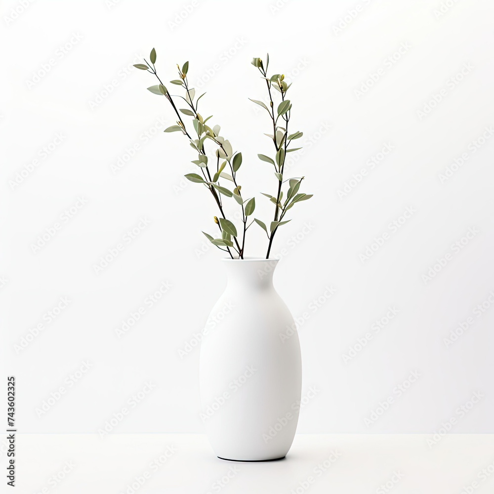 White Vase With Plant White Vase With Plant