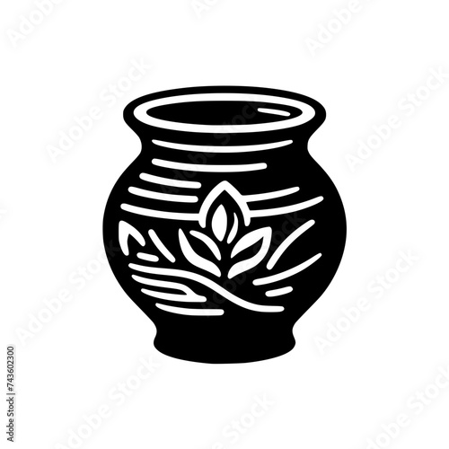 Black and white logotype of a pottery