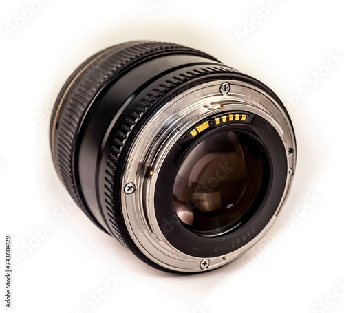 Close-up photo lens on a white background